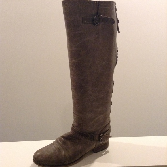 Steve Madden Rovvee Light Brown Leather Tall Boots - Picture 5 of 6